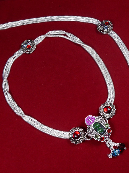 Meena Silver Anklet